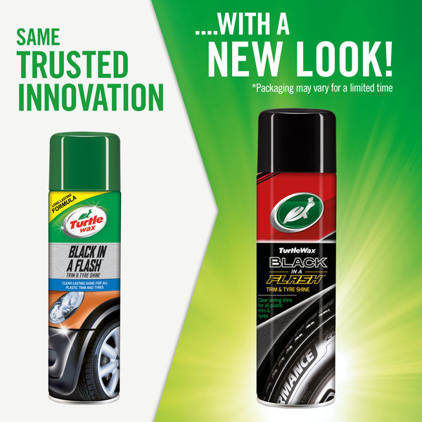 TURTLE WAX BLACK IN A FLASH TRIM & TYRE WAX AERO 500ml - Image 2