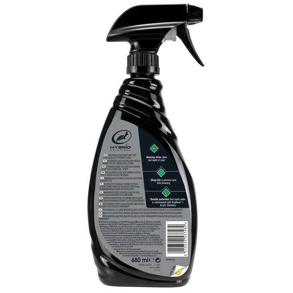 TURTLE WAX HYBRID SOLUTIONS GRAPHENE ACRYLIC TYRE SHINE SPRAY COATING 680ML - Image 2